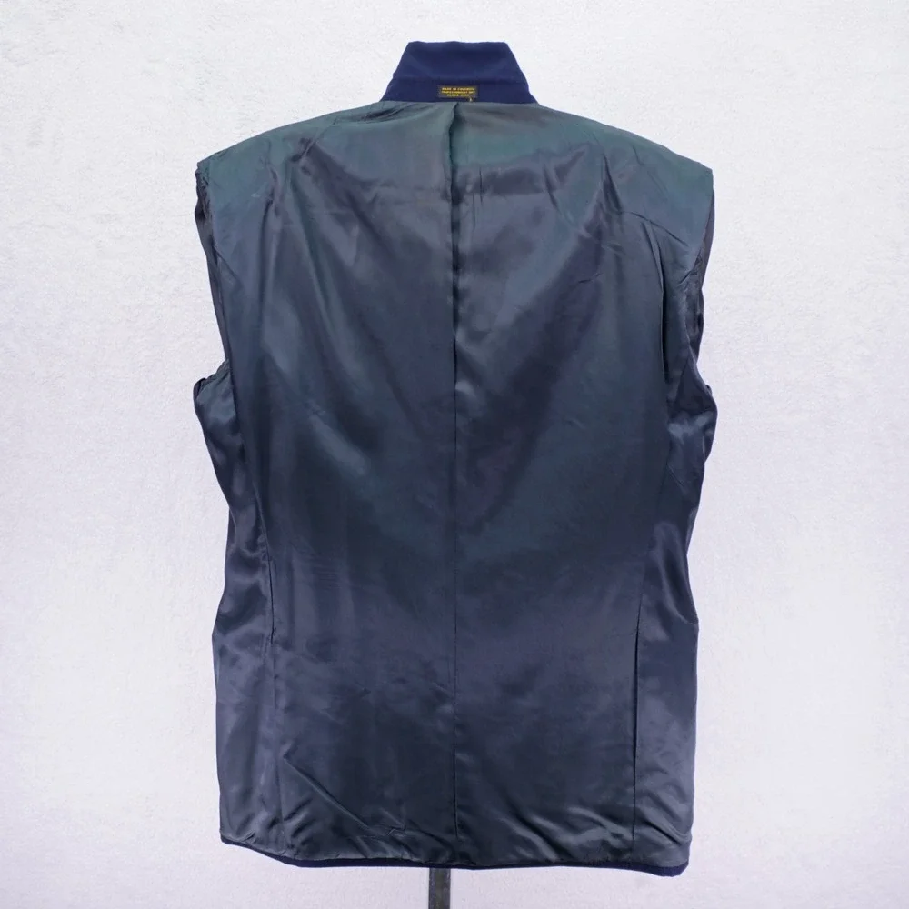 Oscar De La Renta Blue Wool 6 Gold Button Peak‎ Lapel Blazer 44L / Slim Fit 46L